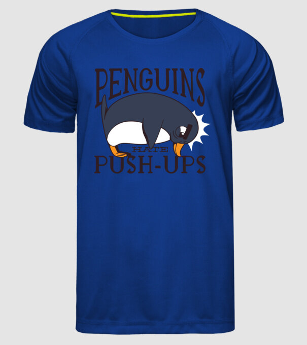 Pinguinii urăsc flotările model albastru regal pe tricou