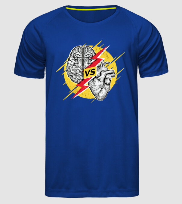 Creier vs. Inimă - Rațiune contra inimă model albastru regal pe tricou
