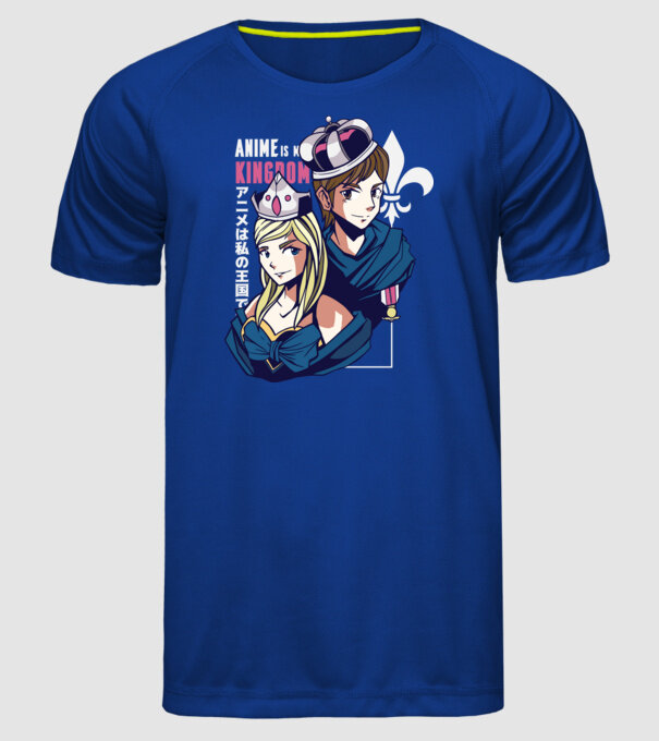 Anime este Regatul meu model albastru regal pe tricou
