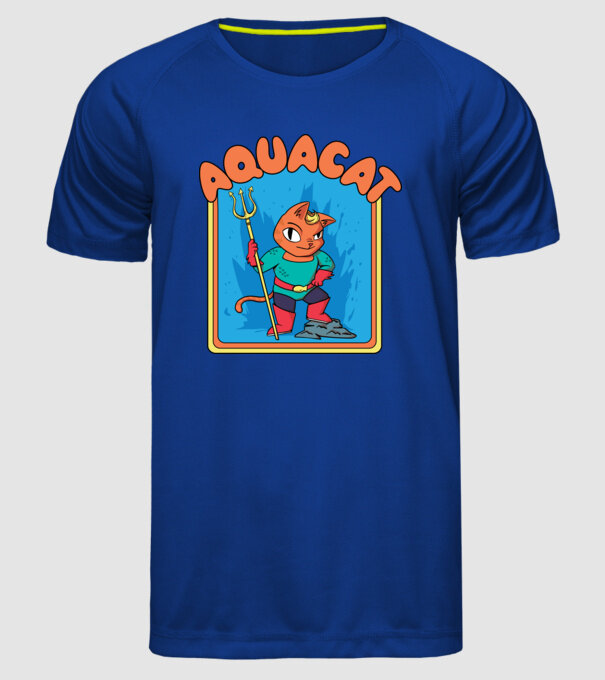 Aquacat model albastru regal pe tricou