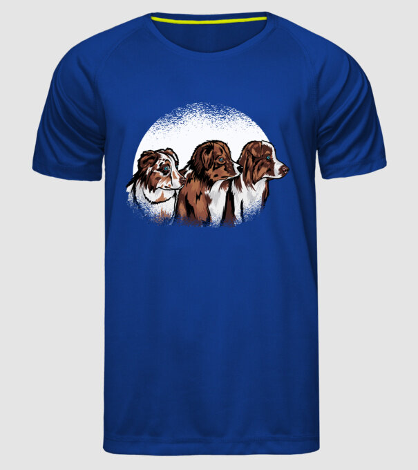 Câine ciobănesc Australian model albastru regal pe tricou