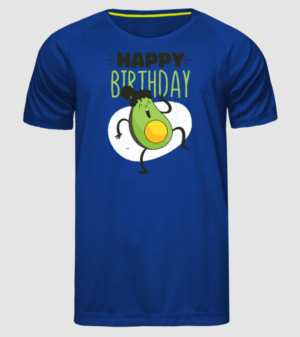 Avocado La mulți ani model albastru regal pe tricou
