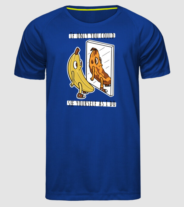 Oglindă Banană model albastru regal pe tricou