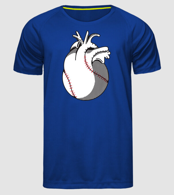 Inimă Baseball model albastru regal pe tricou