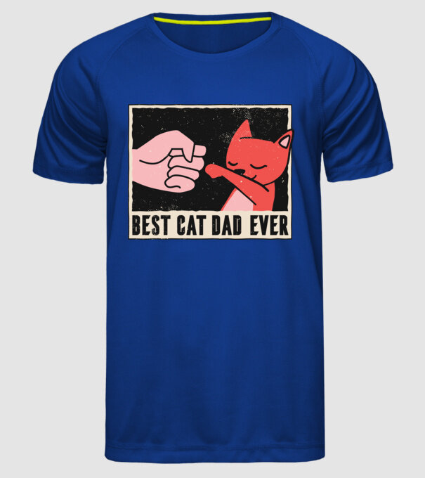 Best Cat Dad Ever - Cel mai bun stăpân de pisică model albastru regal pe tricou