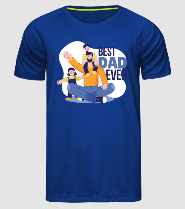 Best Dad ever - Cel mai bun tată model albastru regal pe tricou