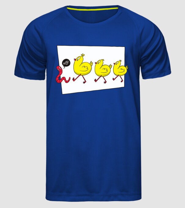 Pui cu vierme model albastru regal pe tricou
