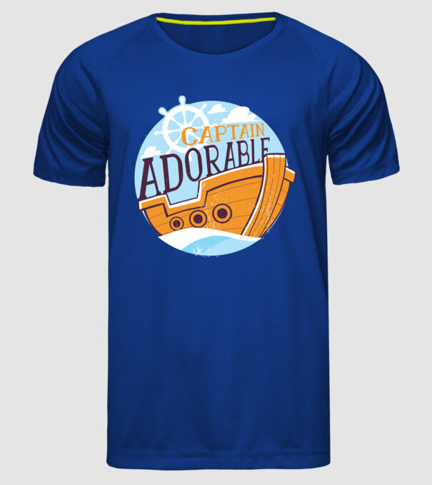 Căpitan drăguț model albastru regal pe tricou