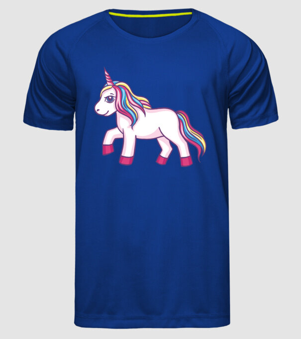 Unicorn drăguț model albastru regal pe tricou