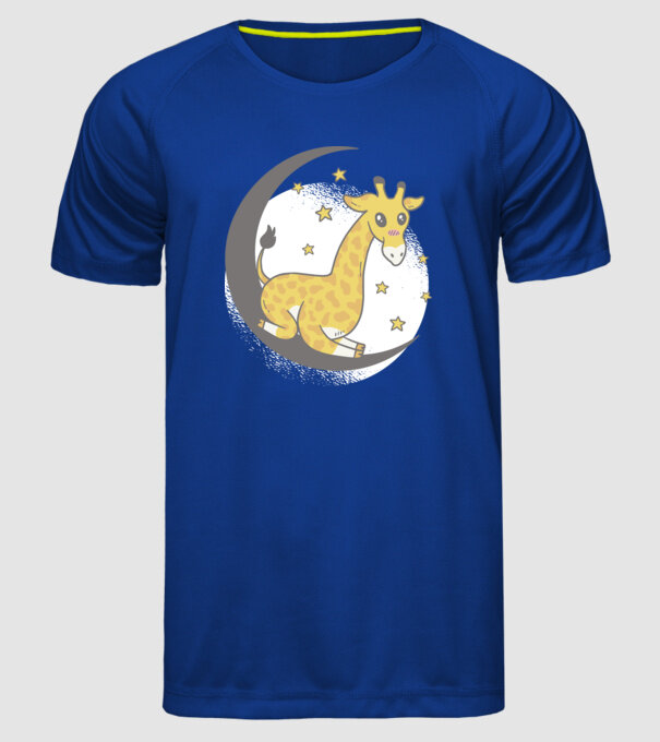 Girafă drăguță model albastru regal pe tricou