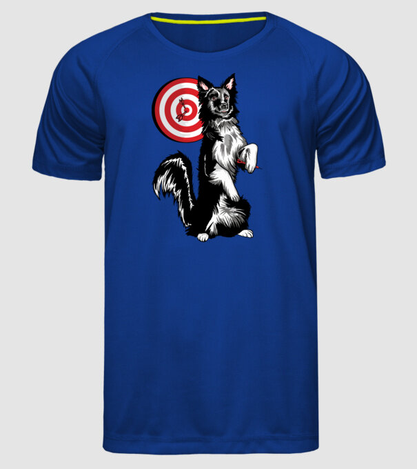 Câine cu Darts model albastru regal pe tricou