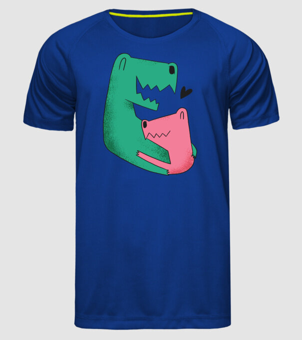 Dinozaur Tată Fiu model albastru regal pe tricou