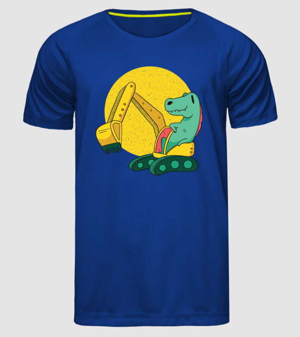 Excavator dinozaur model albastru regal pe tricou