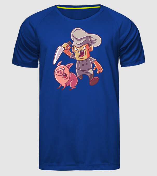 Sacrificare porc Măcelar model albastru regal pe tricou
