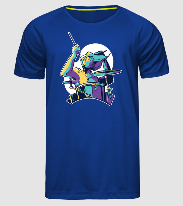 Baterist model albastru regal pe tricou