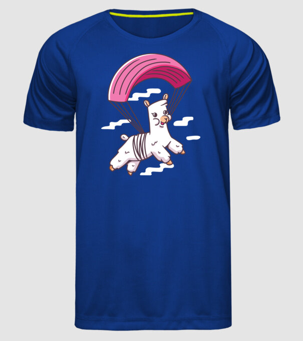Alpaca parașutist model albastru regal pe tricou