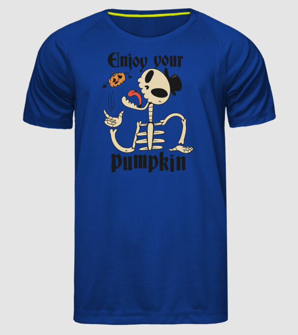 Enjoy your pumpkin Skeleton model albastru regal pe tricou