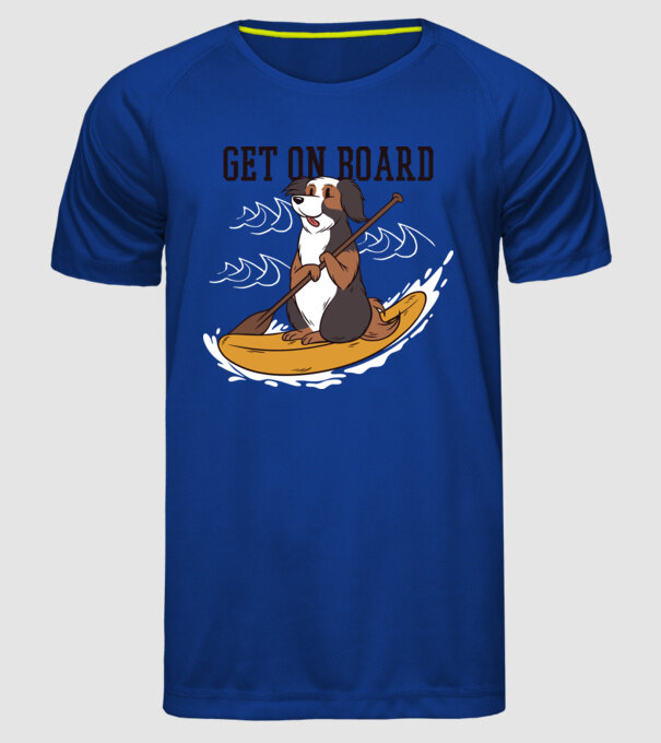 Câine vâslind model albastru regal pe tricou
