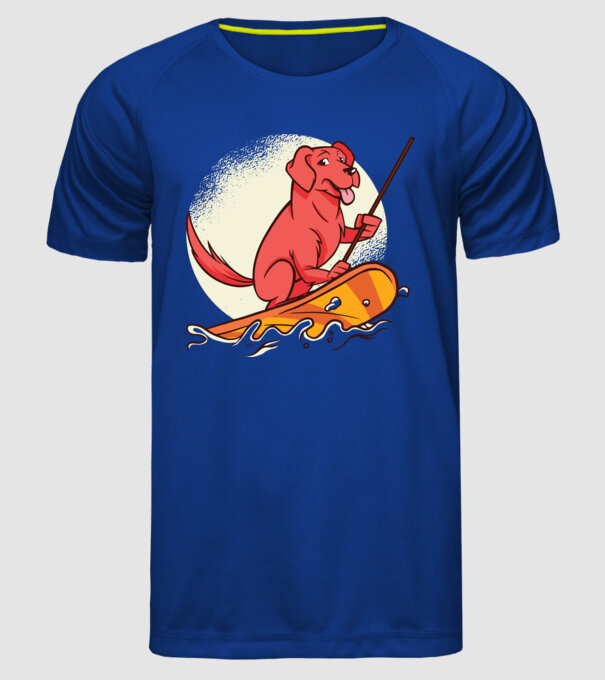Câine vâslind model albastru regal pe tricou