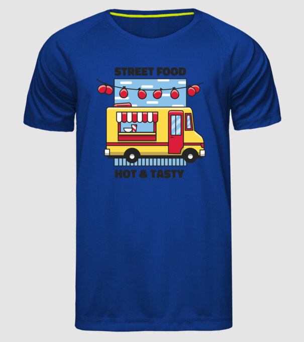 Foodtruck model albastru regal pe tricou