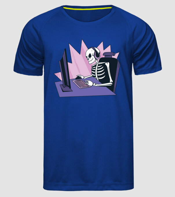 Schelet Gamer model albastru regal pe tricou