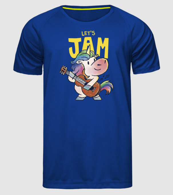 Unicorn cu chitara model albastru regal pe tricou