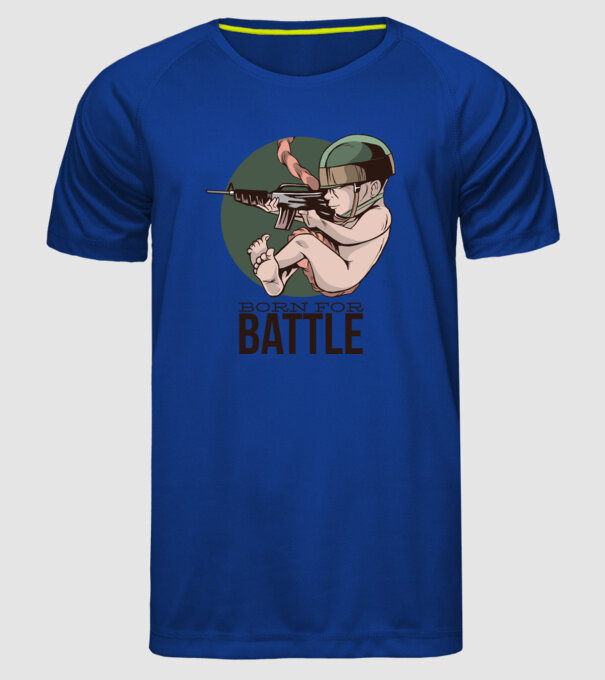 Născut pentru a lupta model albastru regal pe tricou