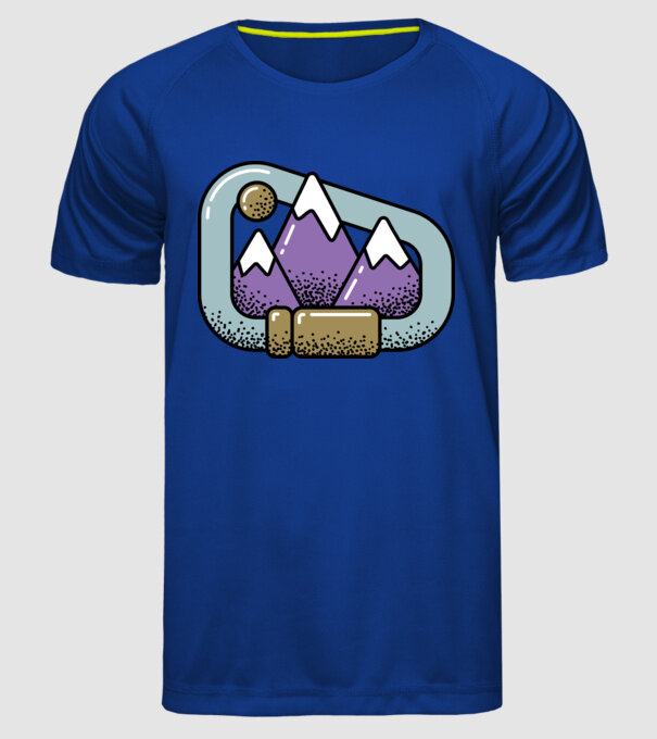 Carabină de alpinist model albastru regal pe tricou