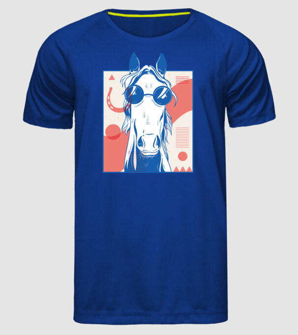 Cal Hippy model albastru regal pe tricou
