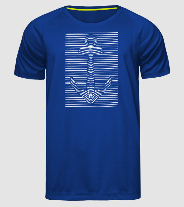 Linii Ancoră model albastru regal pe tricou