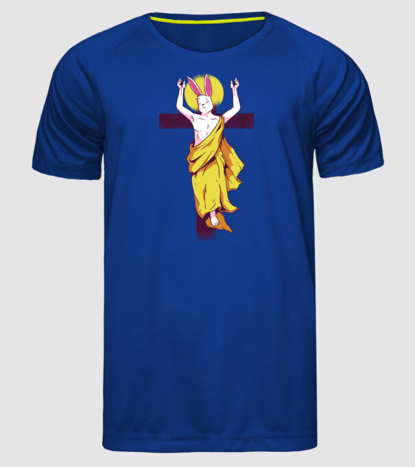 iepuraș de Paște Înviere model albastru regal pe tricou