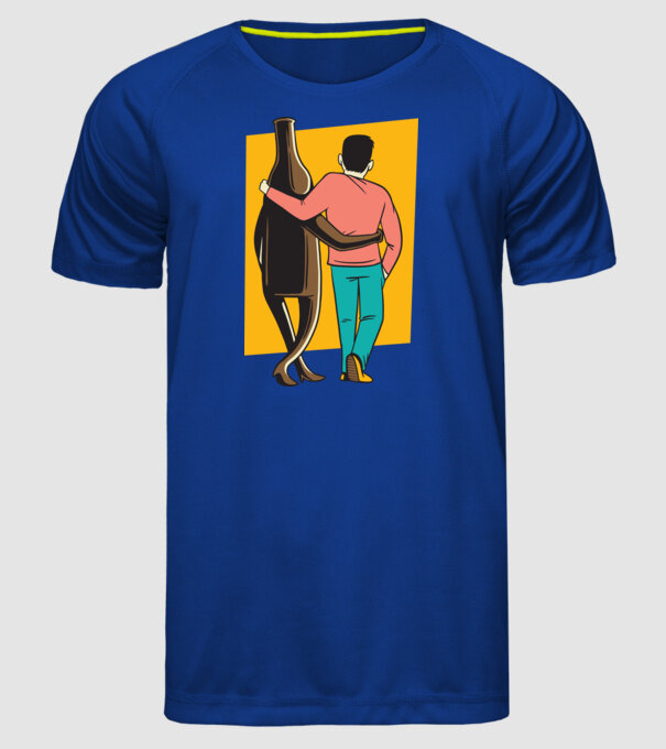 Amici de pahar model albastru regal pe tricou
