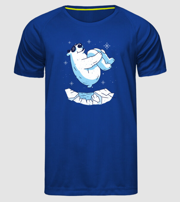 Urs polar Săritură bombă model albastru regal pe tricou