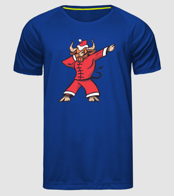 Taur de Crăciun DAB model albastru regal pe tricou