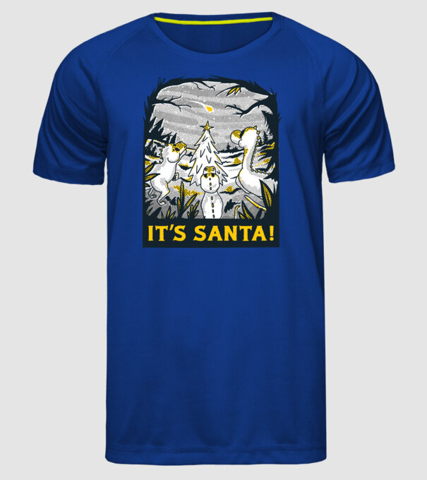 Dinozauri de Crăciun model albastru regal pe tricou