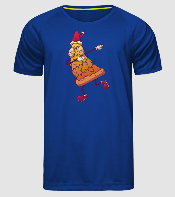 Pizza de Crăciun DAB model albastru regal pe tricou