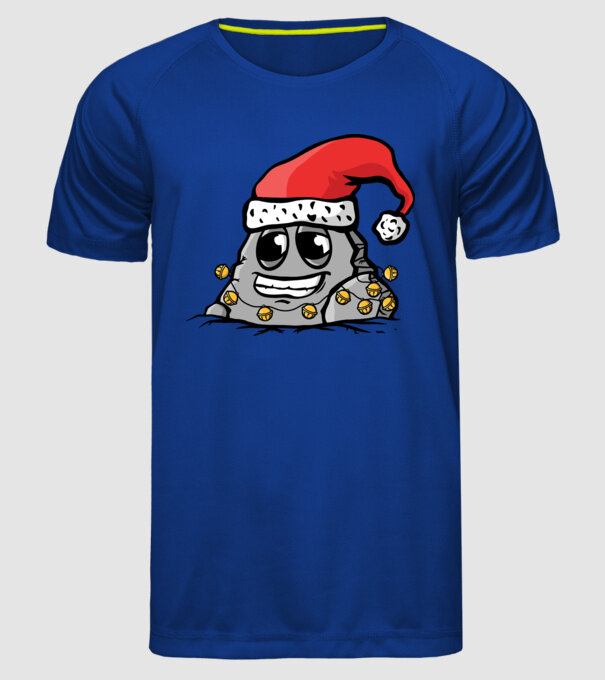 Stâncă de Crăciun model albastru regal pe tricou