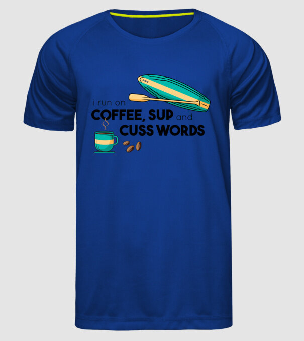 Cafea și SUP model albastru regal pe tricou
