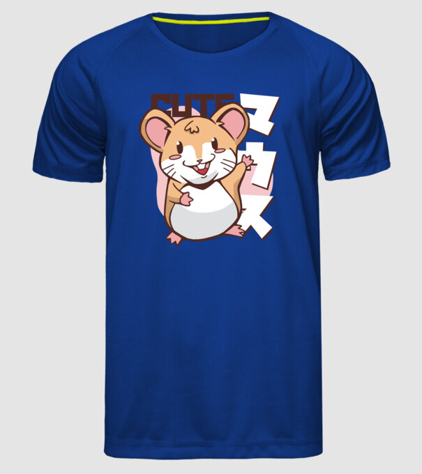 Șoarece Kawaii model albastru regal pe tricou