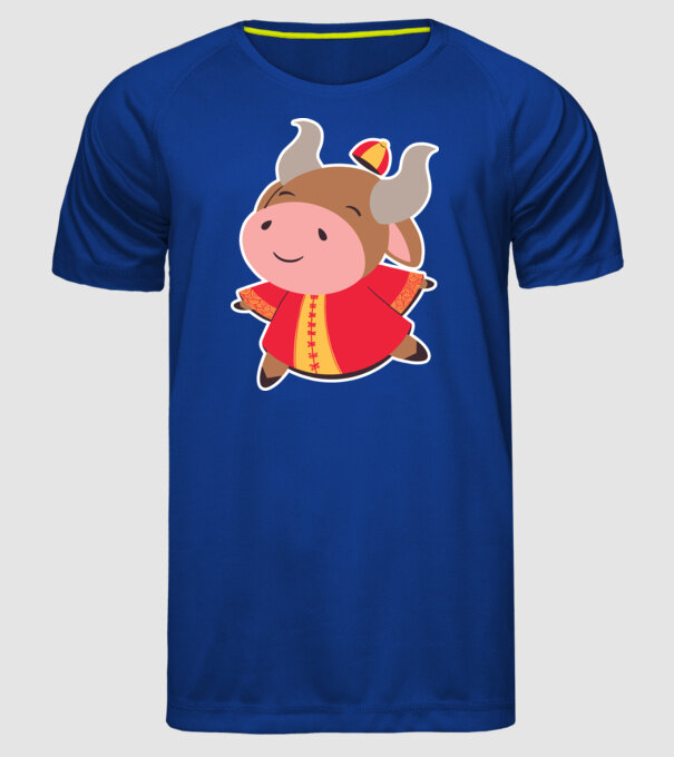 Anul chinezesc - Anul Bivolului model albastru regal pe tricou