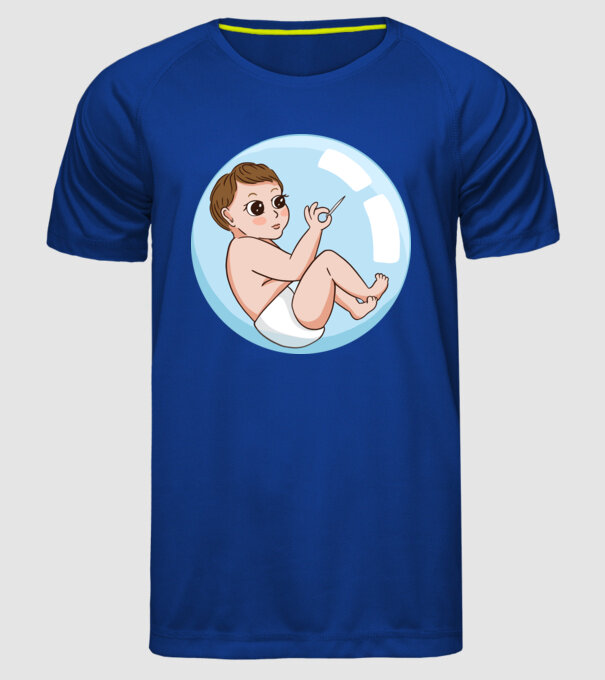Bebeluș model albastru regal pe tricou