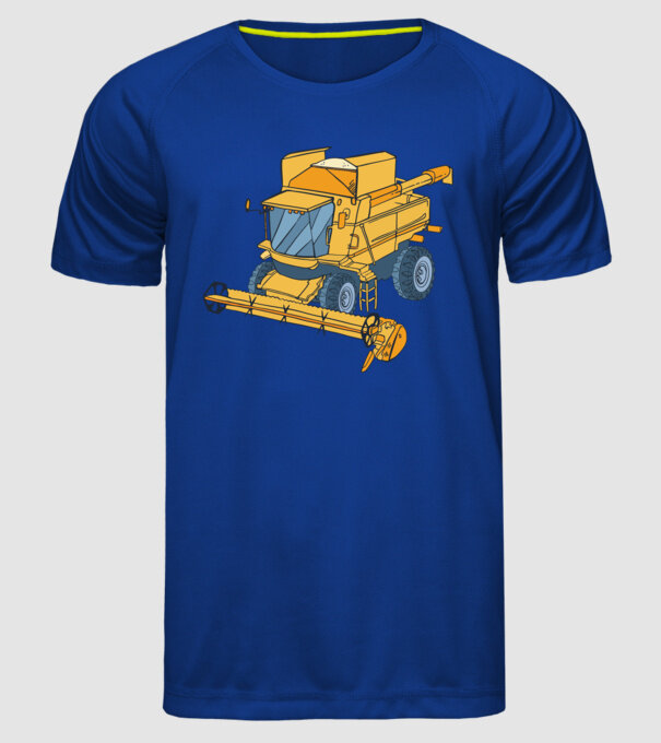Combină agricolă model albastru regal pe tricou