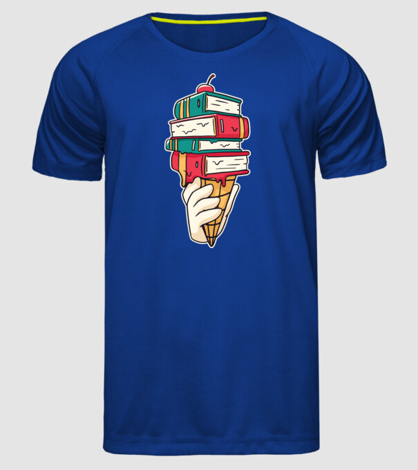 Înghețată cu Carte model albastru regal pe tricou