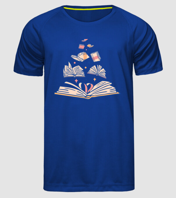 Cărți model albastru regal pe tricou