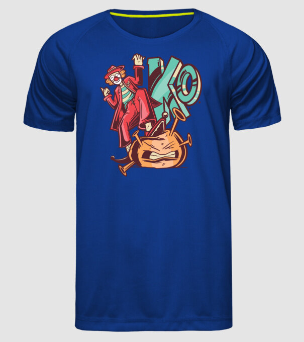 Coronavirus KO model albastru regal pe tricou