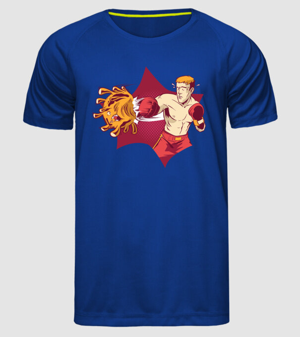 Coronavirus KO - Box model albastru regal pe tricou