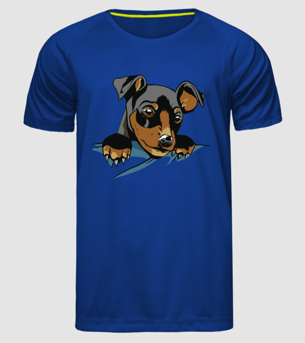 tricou drăguț câine în buzunar pentru iubitorii de câini model albastru regal pe tricou