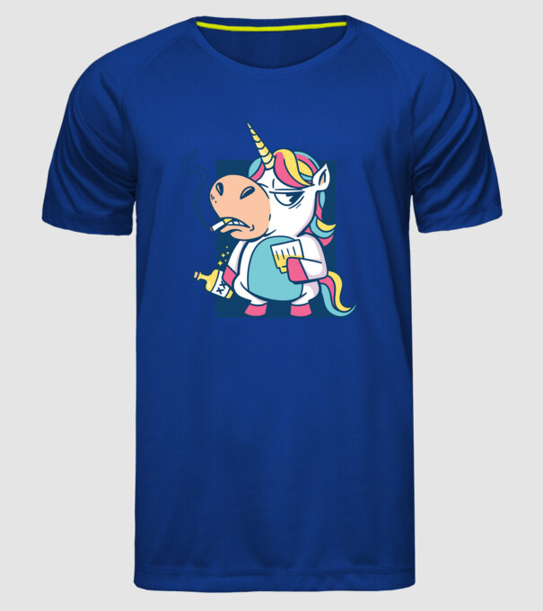 Unicorn rebel model albastru regal pe tricou