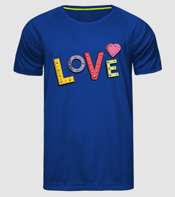 'Inscripție Love pentru Valentine''s Day' model albastru regal pe tricou