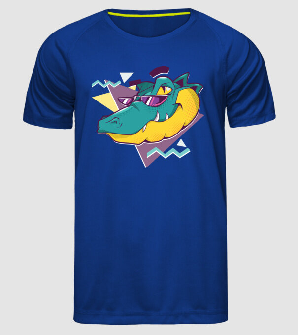 Aligator cool model albastru regal pe tricou